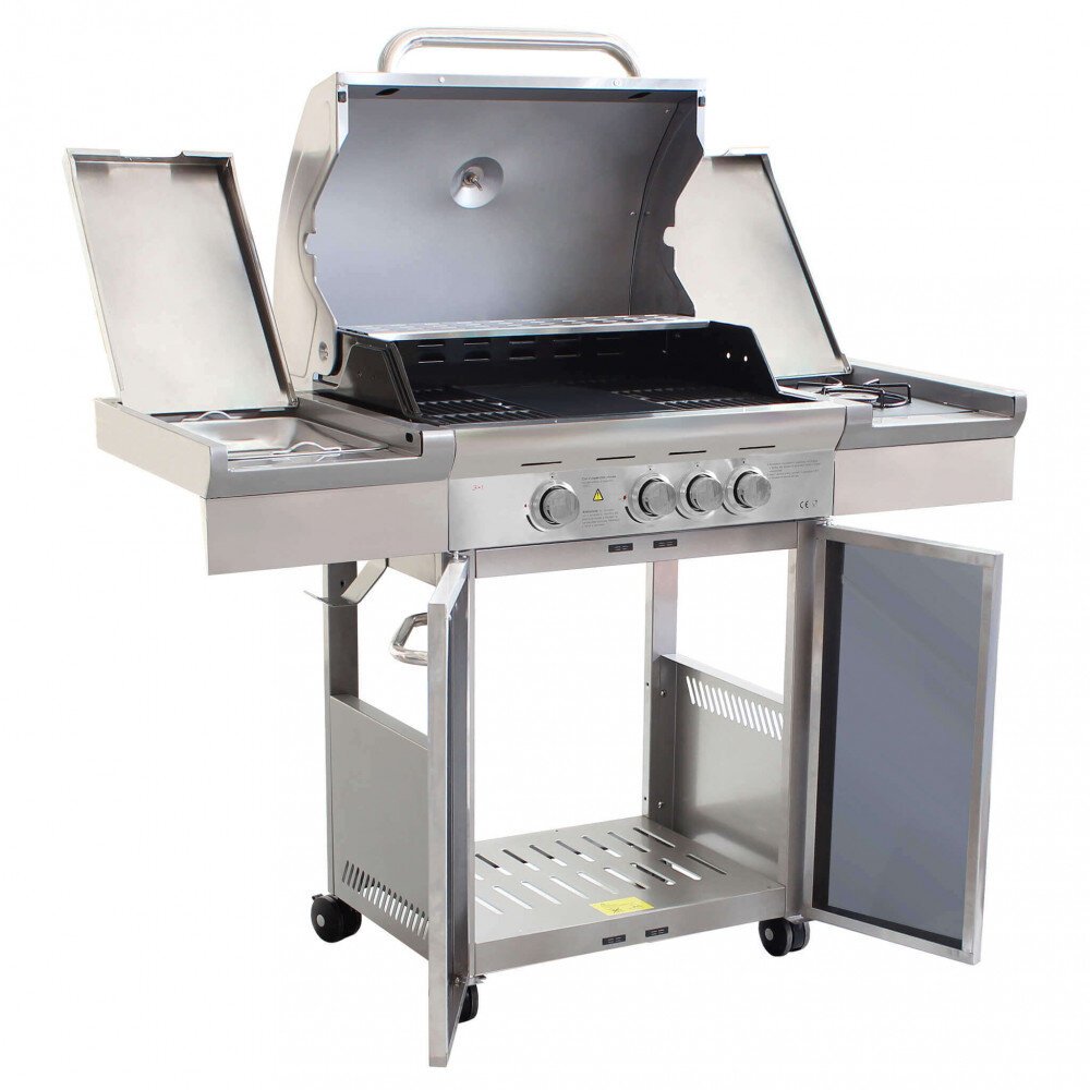 Barbecue 3 fuochi + 1 in Acciaio cm 133,5x52x114,5 – KOBE