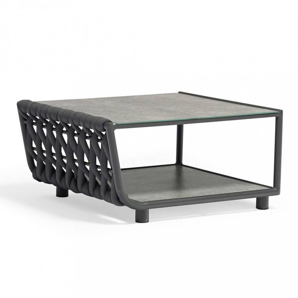 Tavolino per Salotto da Giardino in Alluminio,Textilene,Poliestere cm 71x81x40 – ZED