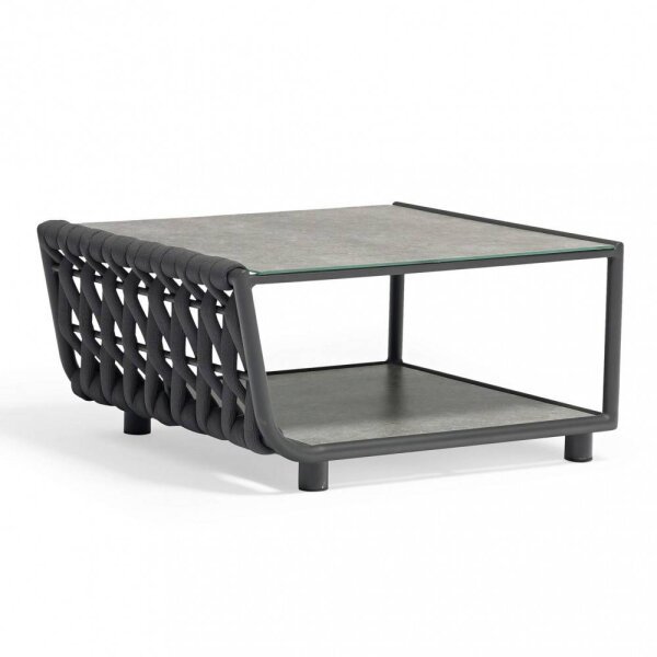 Tavolino per Salotto da Giardino in Alluminio,Textilene,Poliestere cm 71x81x40 – ZED