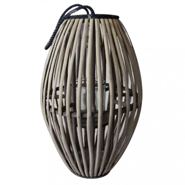 Lanterna in Vimini in Vimini,Vetro cm 15,5×15,5×80 – ELE