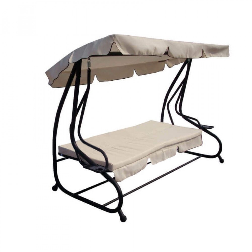 Dondolo Letto da Giardino con cuscini in Acciaio,Tessuto cm 230x126x170 – WAYLON