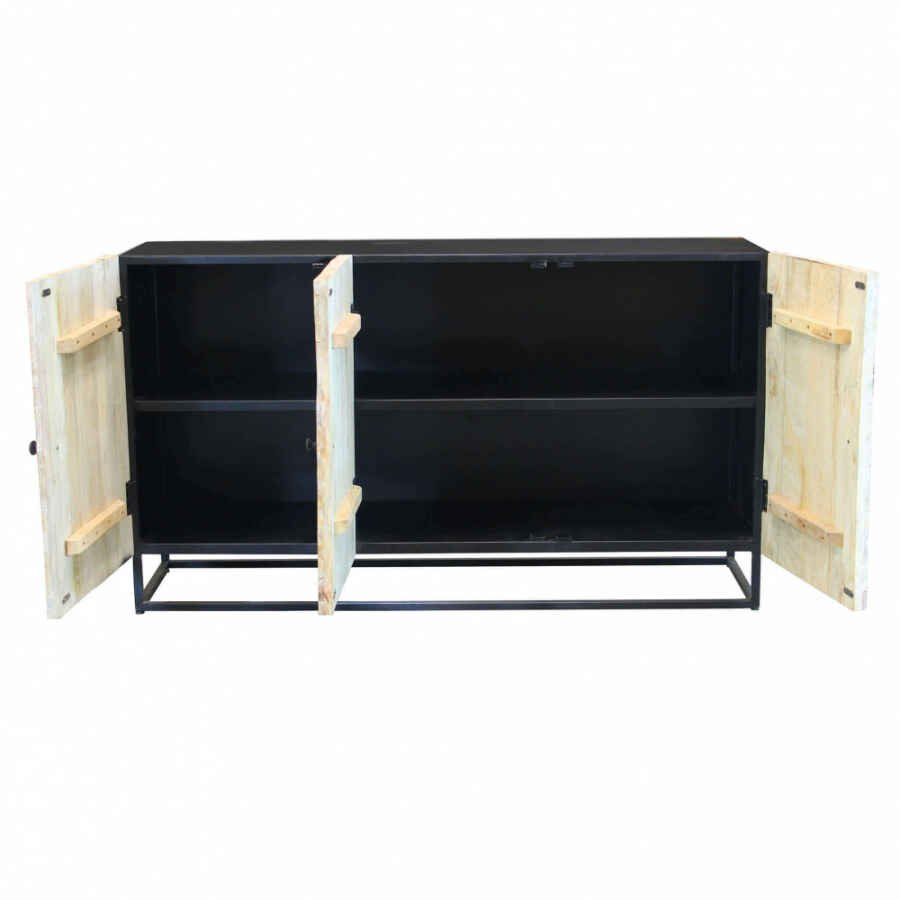 Madia 3 ante per soggiorno Industrial in Legno,Metallo cm 150x45x80 – GOMER