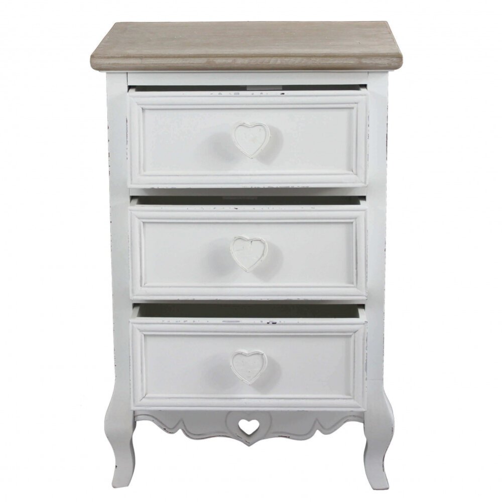 Mobiletto 3 cassetti shabby chic in Legno cm 45x34x66 – WOLF