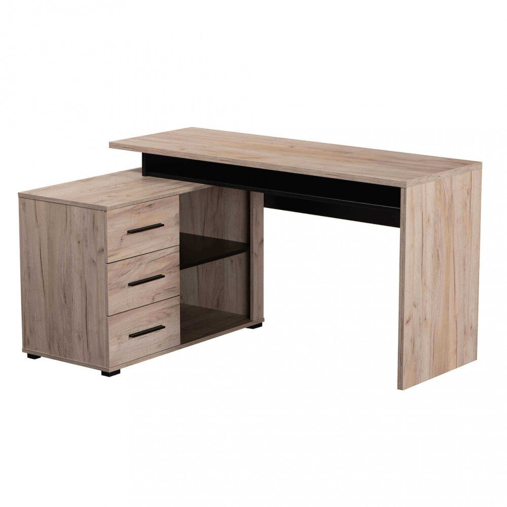 scrivania angolare con vani portaoggetti 3 cassetti cm 137,5 x 101,5 x 75 h – ROCK