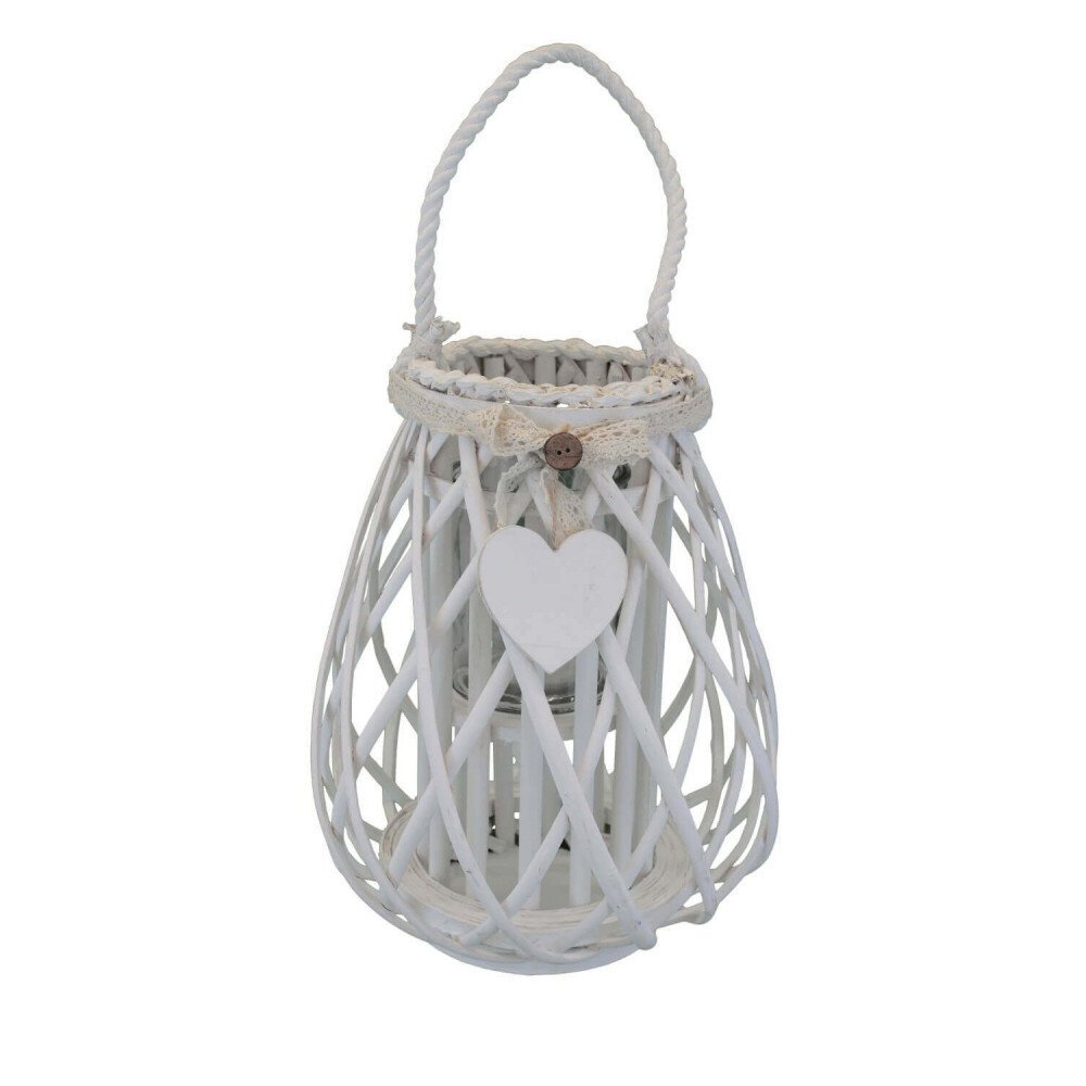 Lanterna in Vimini Rotonda in Vimini,Vetro cm 18x18x43 – TREV
