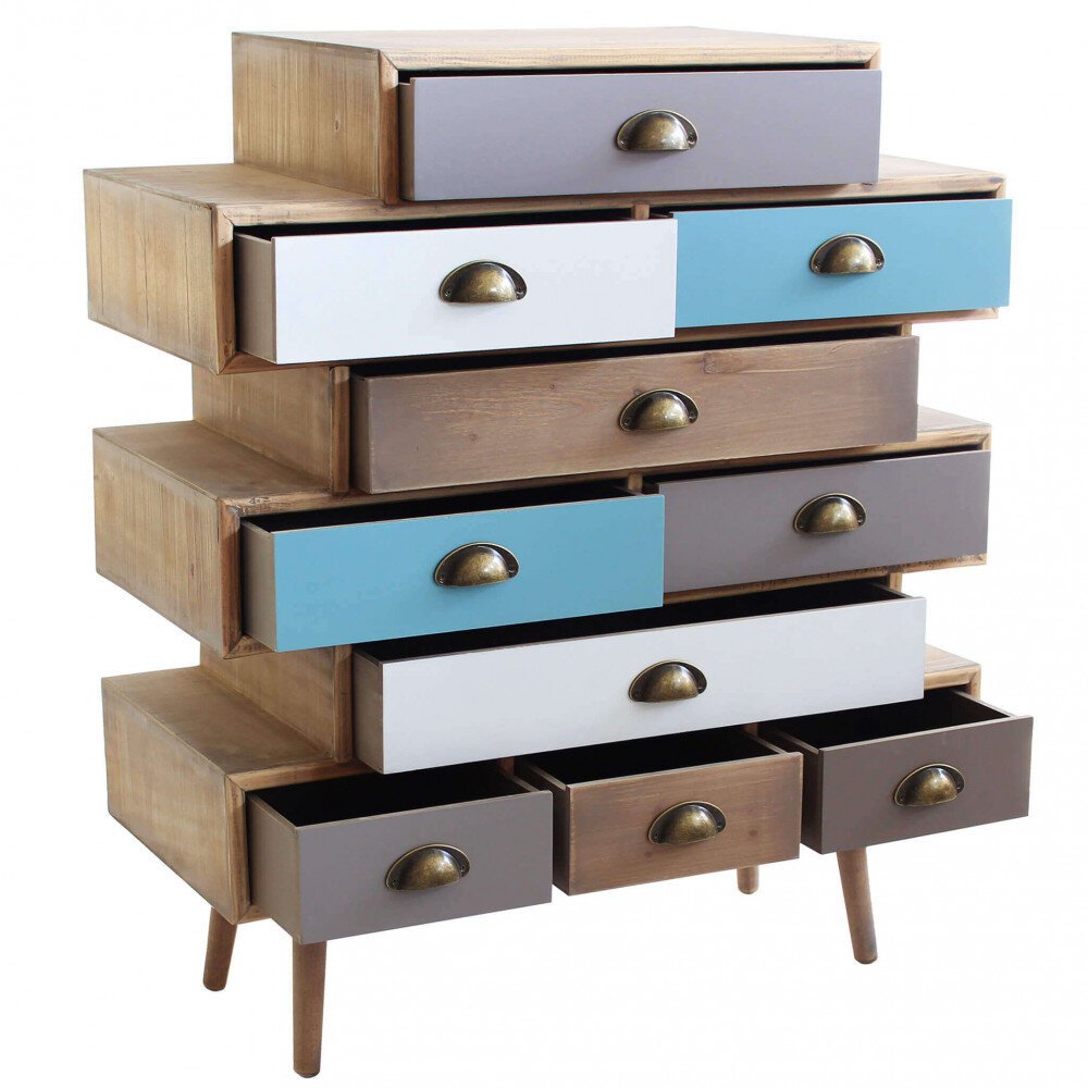 Mobiletto 10 cassetti in Legno cm 80×36,5×73,5 – LAYTON