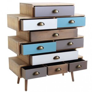 Mobiletto 10 cassetti in Legno cm 80×36,5×73,5 – LAYTON