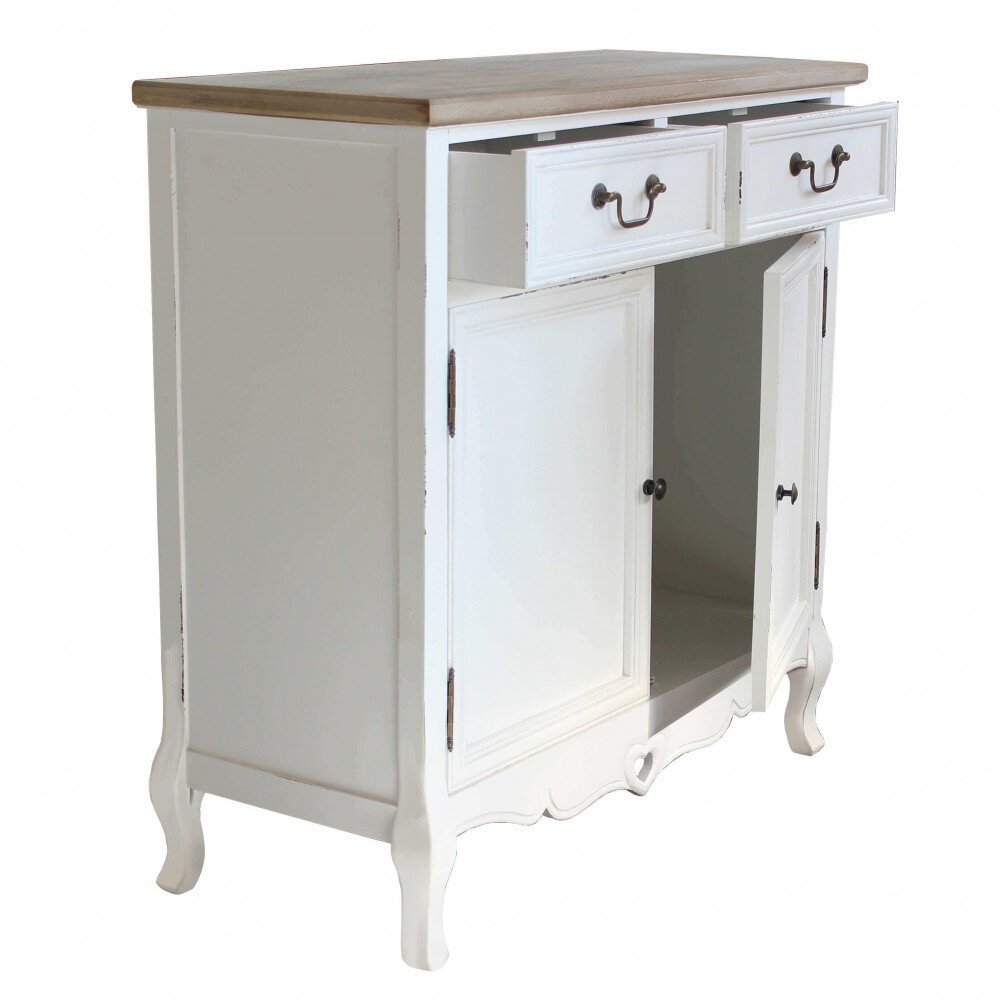 Credenza 2 ante 2 cassetti shabby chic in Legno cm 86x37x85 – JAROD