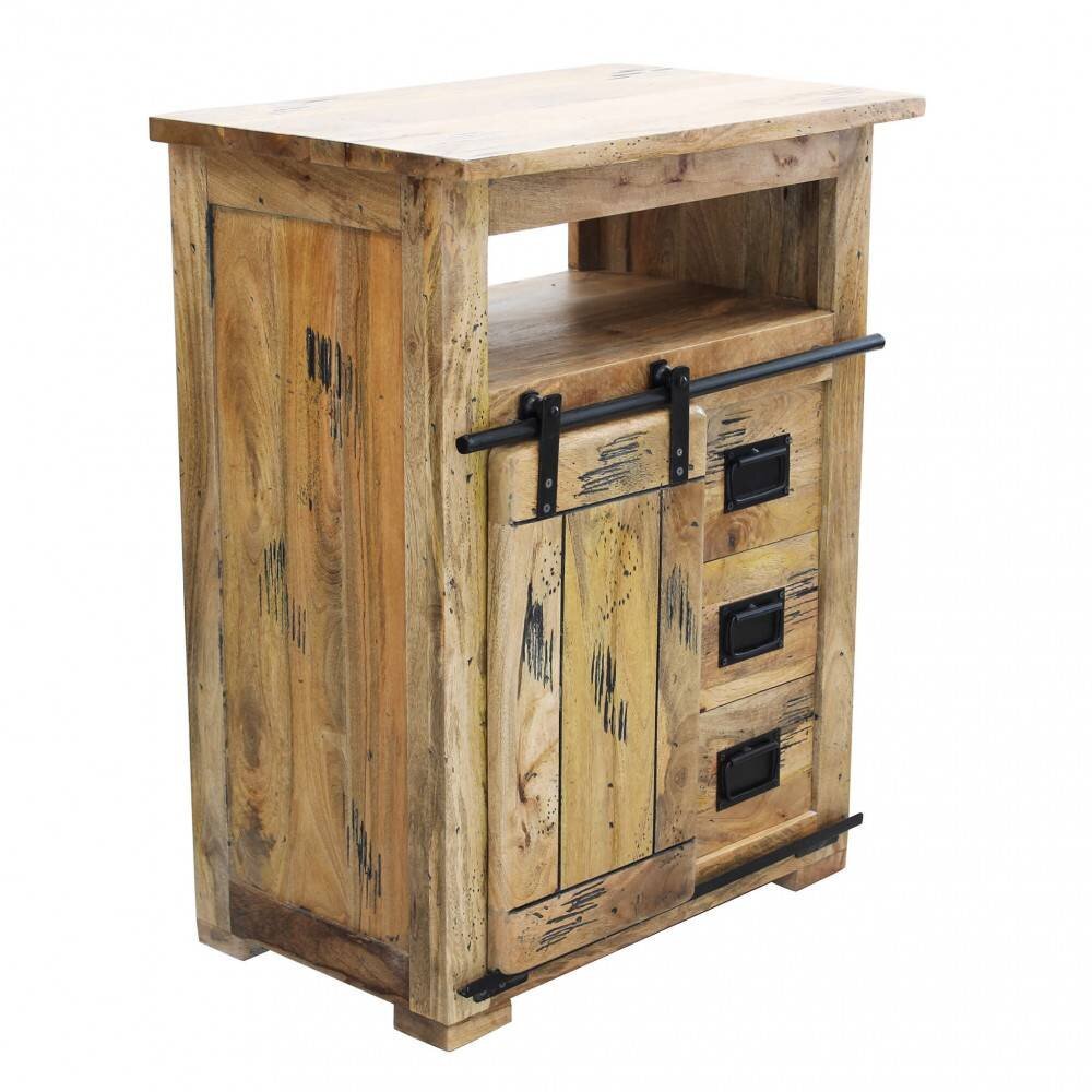 Mobiletto per soggiorno Industrial in Legno cm 70x45x90 – RICK