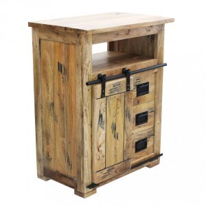 Mobiletto per soggiorno Industrial in Legno cm 70x45x90 – RICK