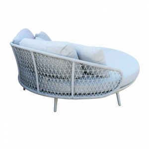 Divano da Giardino circolare con cuscini in Alluminio cm 183x180x84 – RAY