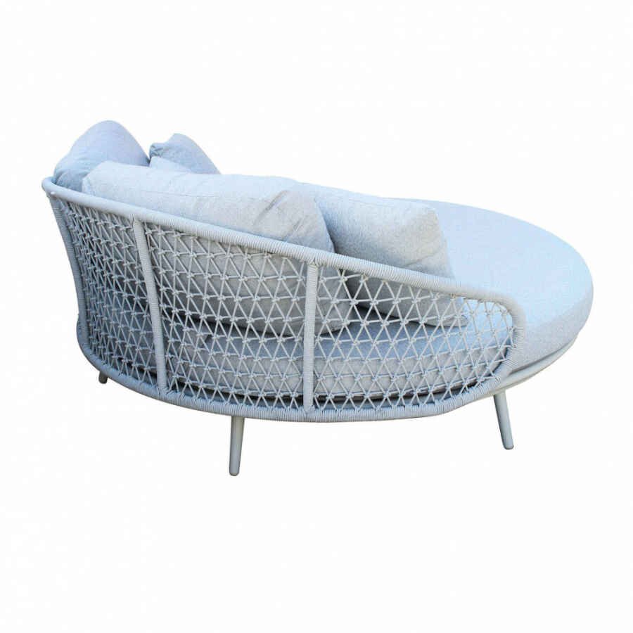 Divano da Giardino circolare con cuscini in Alluminio cm 183x180x84 – RAY
