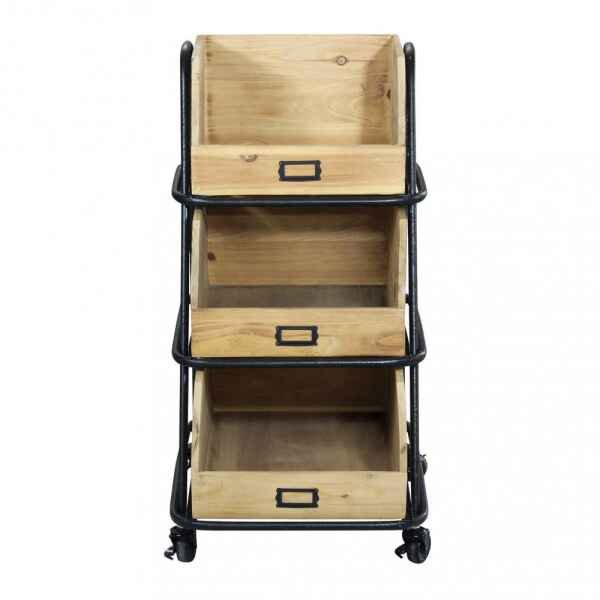 3 cassetti con ruote Industrial in Metallo,Legno cm 38x48x76 – WYMOND