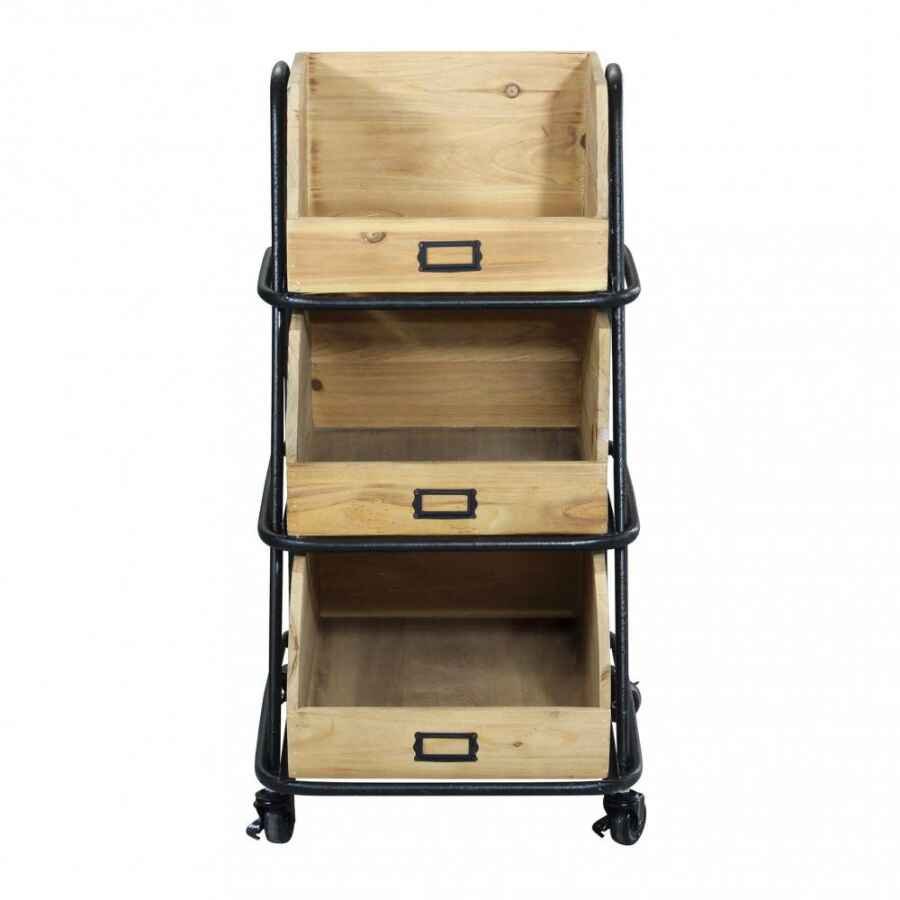 3 cassetti con ruote Industrial in Metallo,Legno cm 38x48x76 – WYMOND