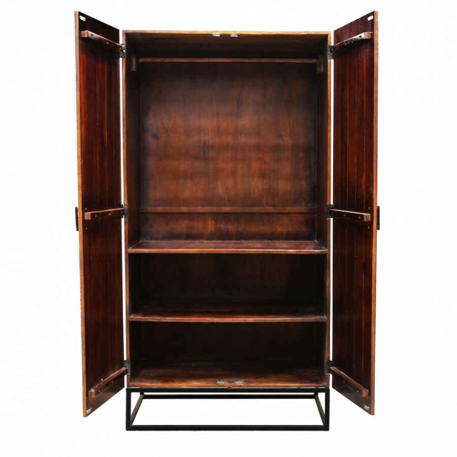 Armadio con decoro 2 ante in Legno,Metallo cm 96x56x186 – WHITAKER