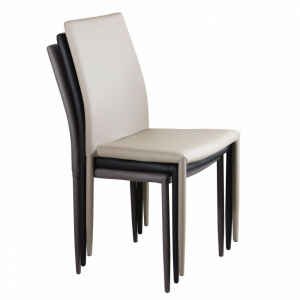 Sedia da Pranzo Moderna in Ecopelle,Acciaio cm 41x43x90 – RACHEL