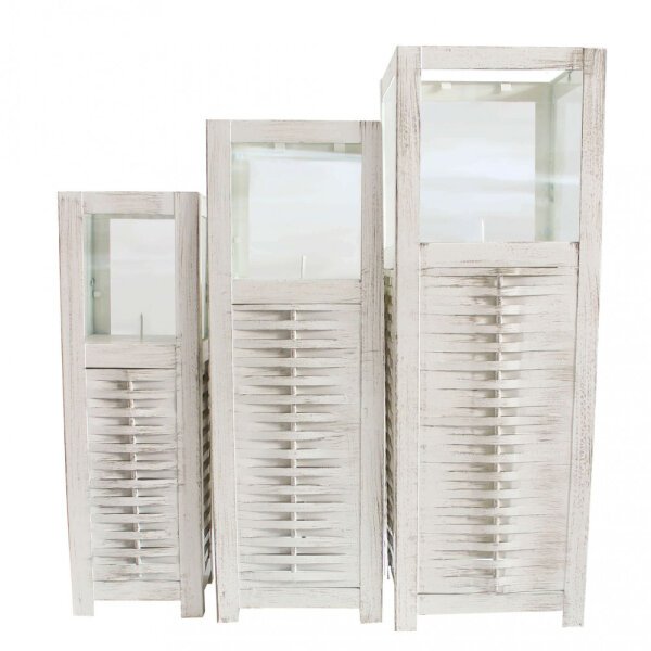 Set di 3 lanterne in Acciaio,Vetro cm 18x18x51 – OBERON
