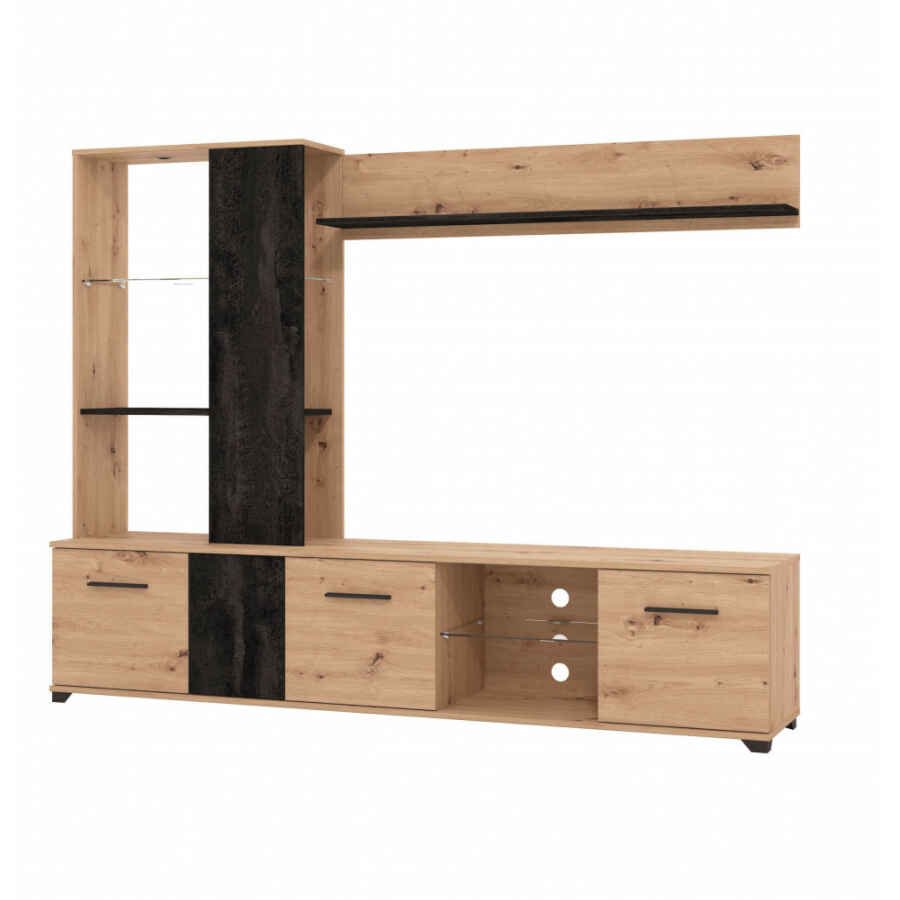 parete attrezzata soggiorno quattro ante moderna minimal in legno cm 202 x 40 x 155,5 h – POLE