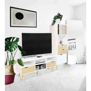 Porta tv Moderno in Legno cm 117x39x58 – PALMER