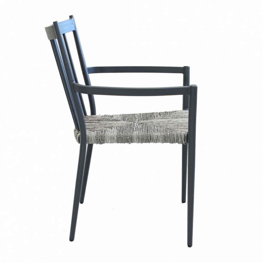 Poltrona da Giardino Impilabile in Alluminio,Wicker cm 55x57x86 – BURTON