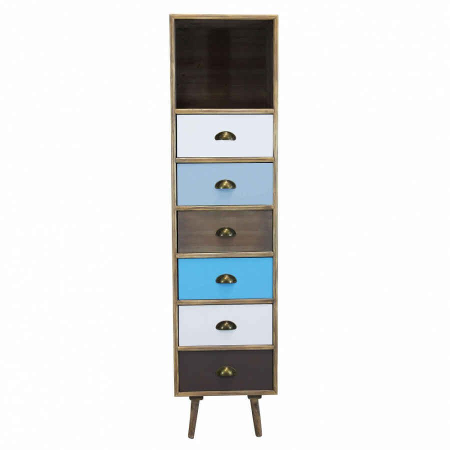 Cassettiera per soggiorno Industrial in Legno cm 40×36,5×144 – WILLY