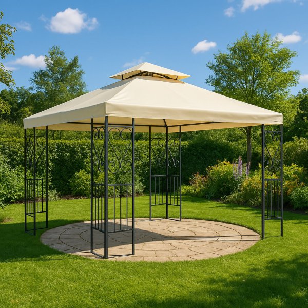 Gazebo da Giardino 3×3 in acciaio con antivento – KALI