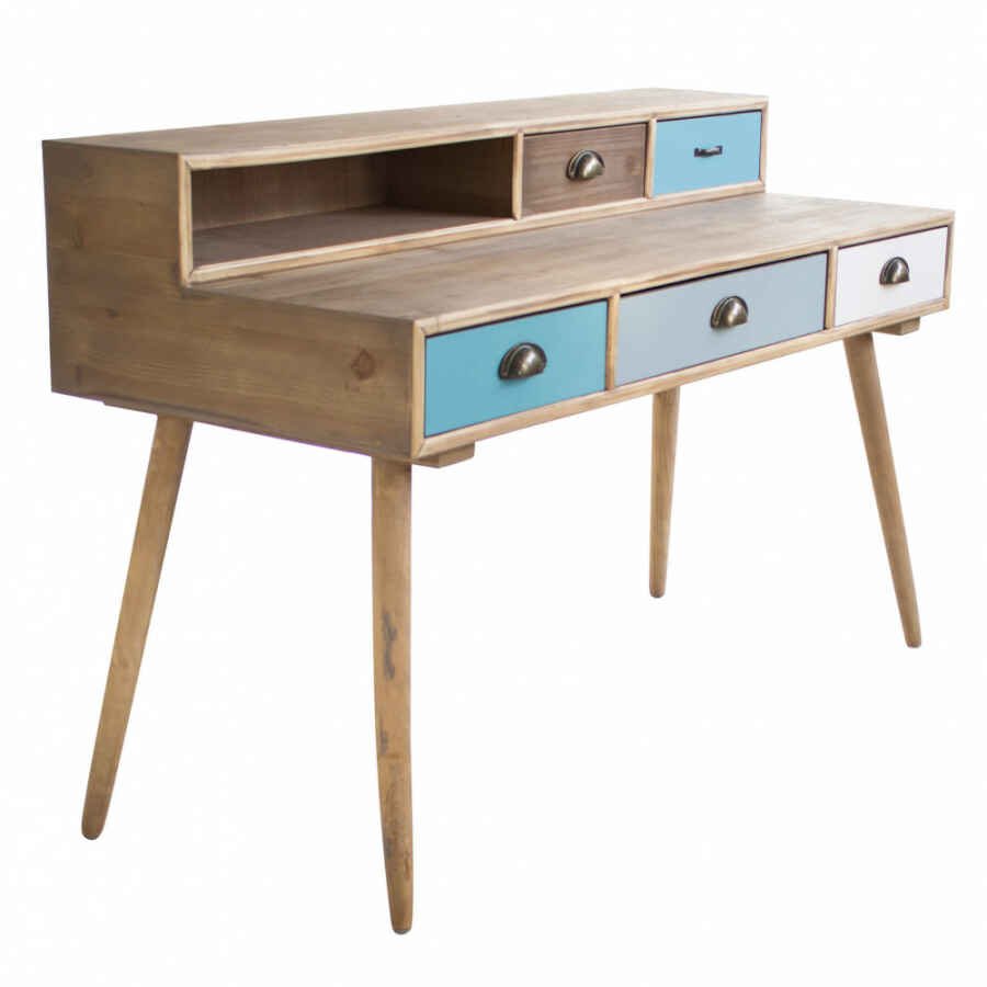 Scrivania multicolor in Legno cm 120x50x79 – WARREN