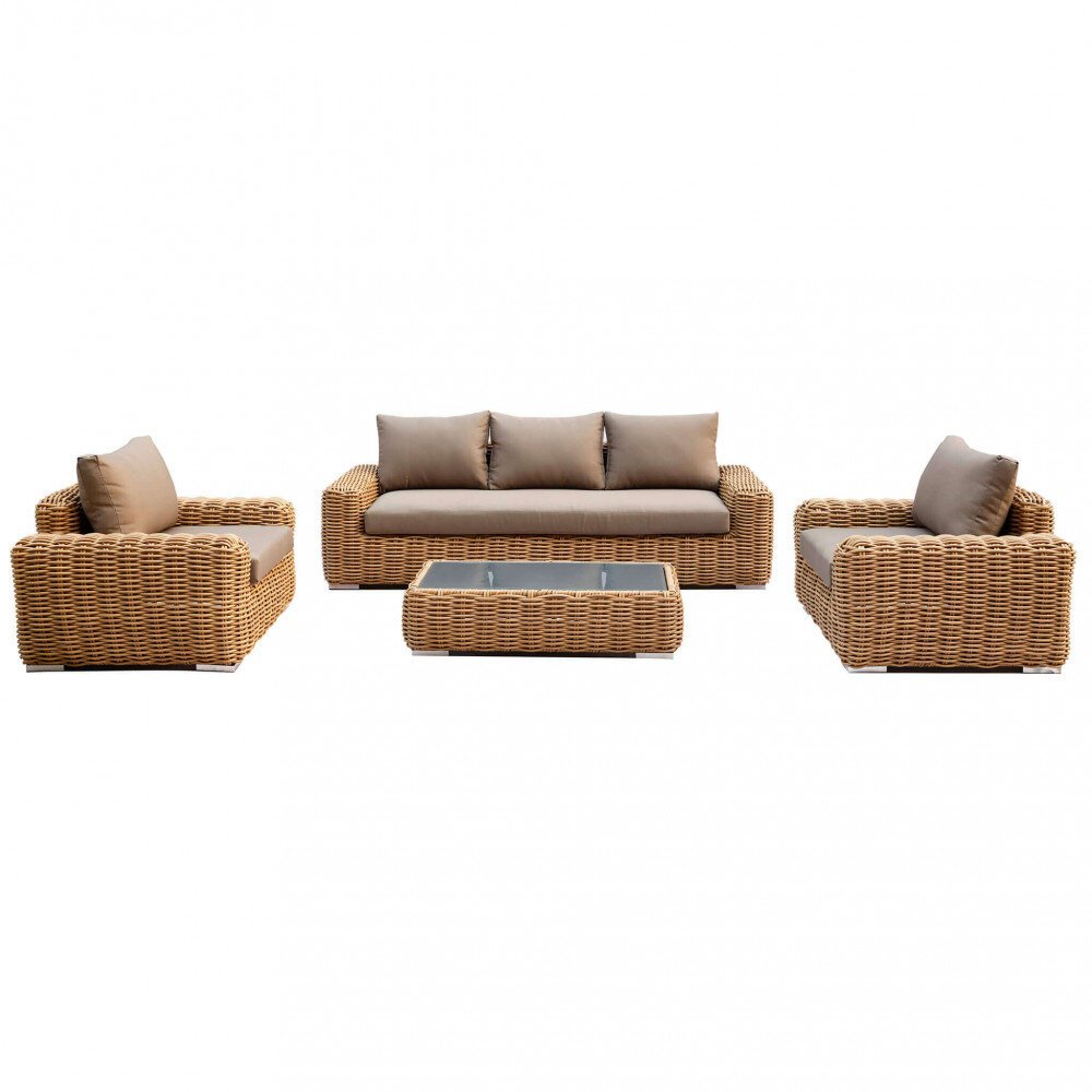 Salotto da Giardino 5 posti con Tavolino in Alluminio,Wicker – RALPHIE