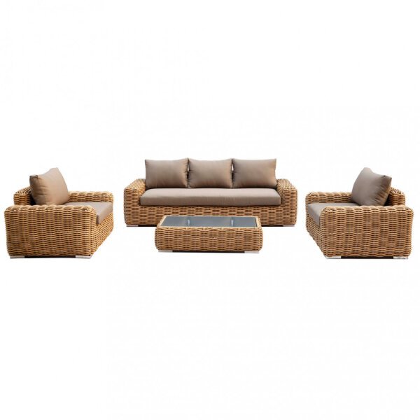 Salotto da Giardino 5 posti con Tavolino in Alluminio,Wicker – RALPHIE