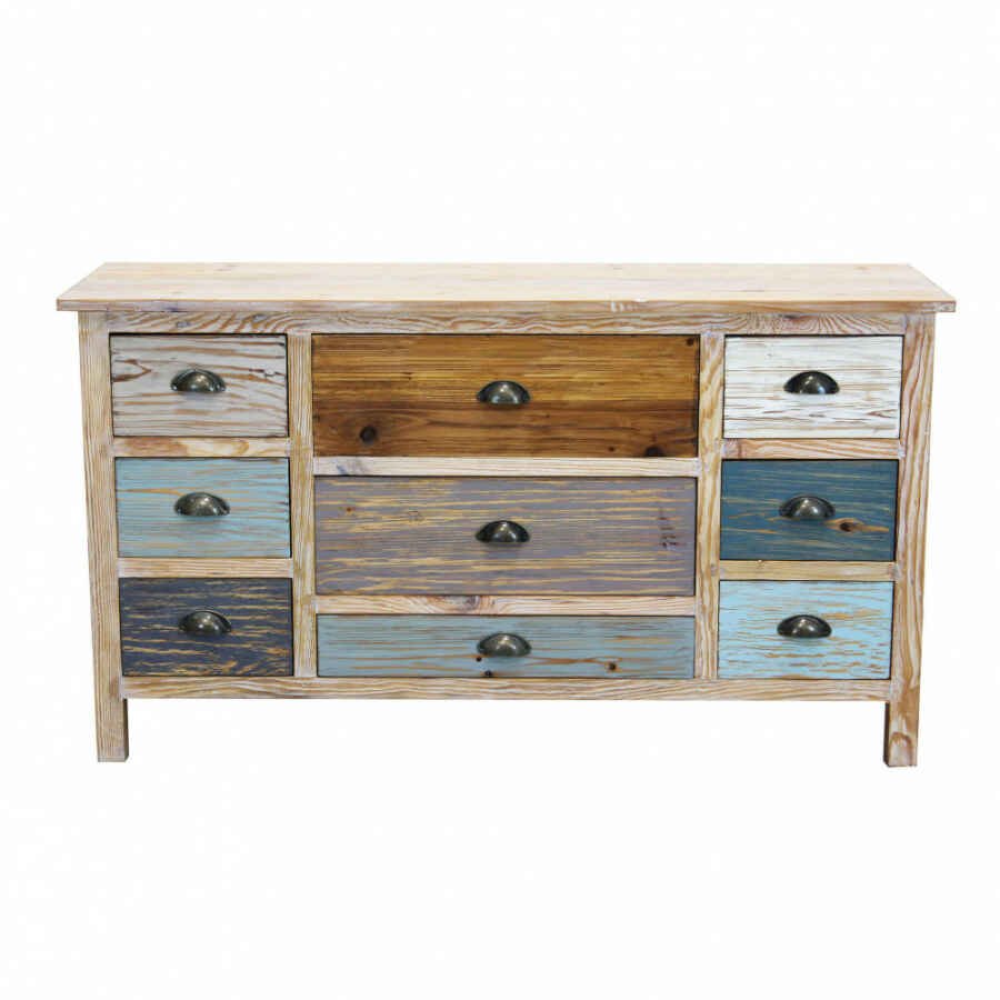 Cassettiera colorata Industrial in Legno cm 130x40x72 – FREDDY