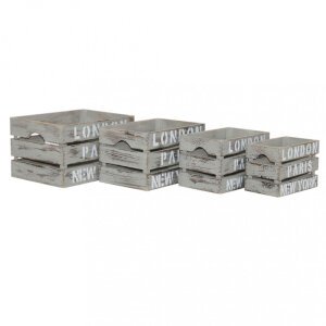 Set di 4 cassette in Legno cm 42x31x25 – WALTON