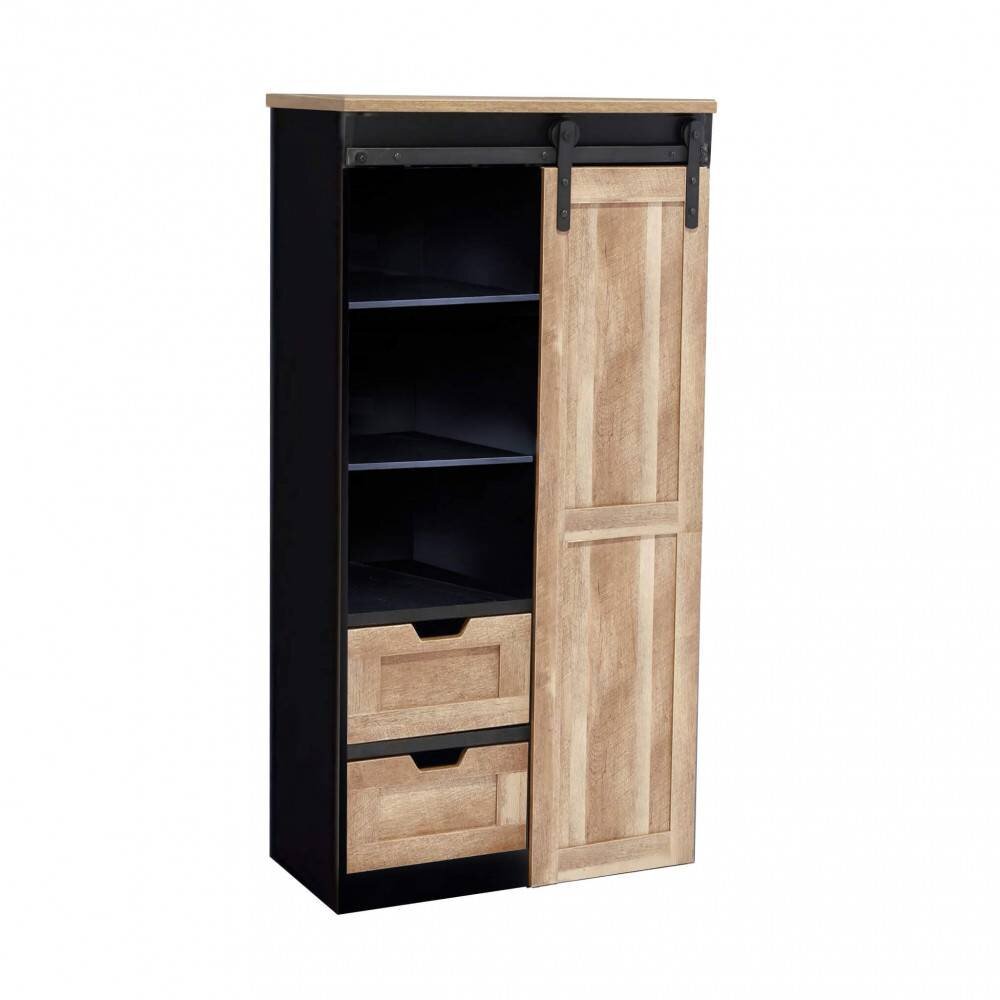 Dispensa per soggiorno Industrial in Legno,Acciaio cm 80x160x40 – TREY