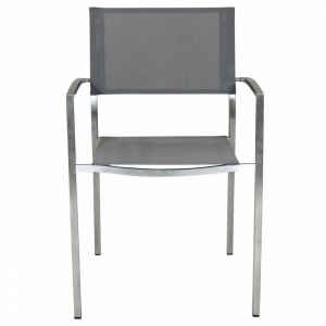Poltrona da Giardino Impilabile in Acciaio,Textilene cm 56x54x83 – DOLPH