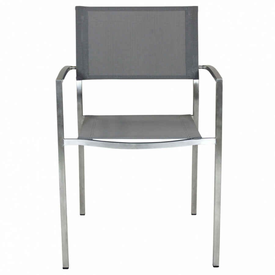Poltrona da Giardino Impilabile in Acciaio,Textilene cm 56x54x83 – DOLPH