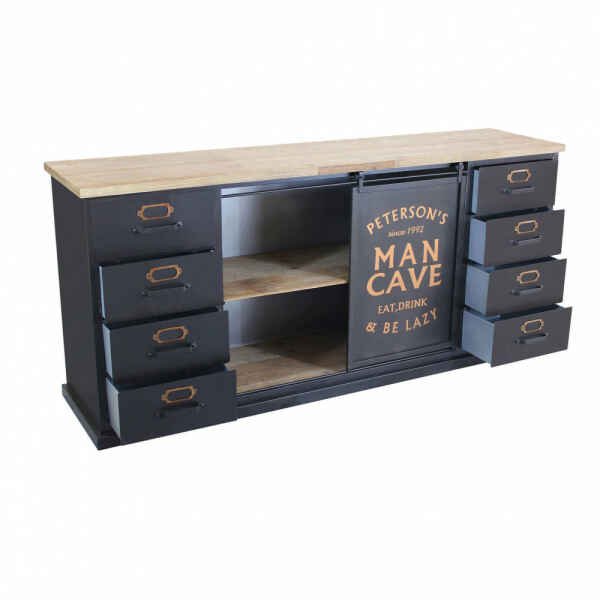Madia Industrial in Acciaio,Legno cm 164,5x40x74,5 – QUINTON