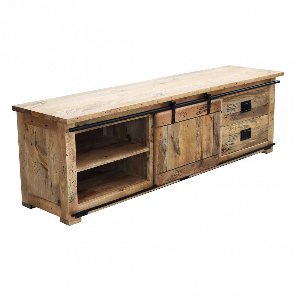Porta tv per soggiorno Industrial in Legno cm 180x45x55 – RICK