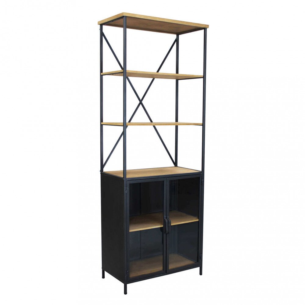 Libreria Industrial in Acciaio,Legno cm 68x39x183 – WINSTON