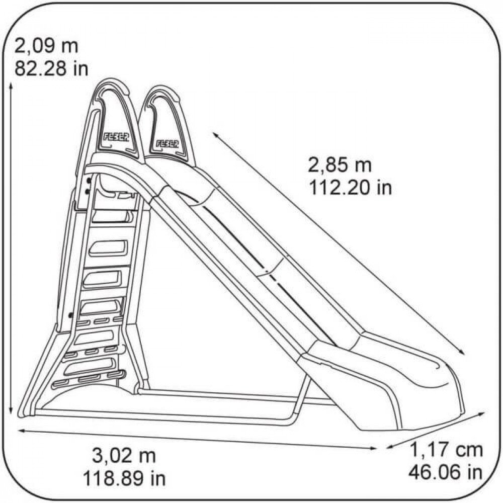 Scivolo feber da Giardino con acqua in Plastica cm 302x117x209 – MEGA