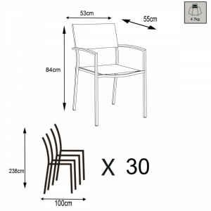 Poltrona da Giardino Impilabile in Acciaio,Textilene cm 56x54x83 – DOLPH