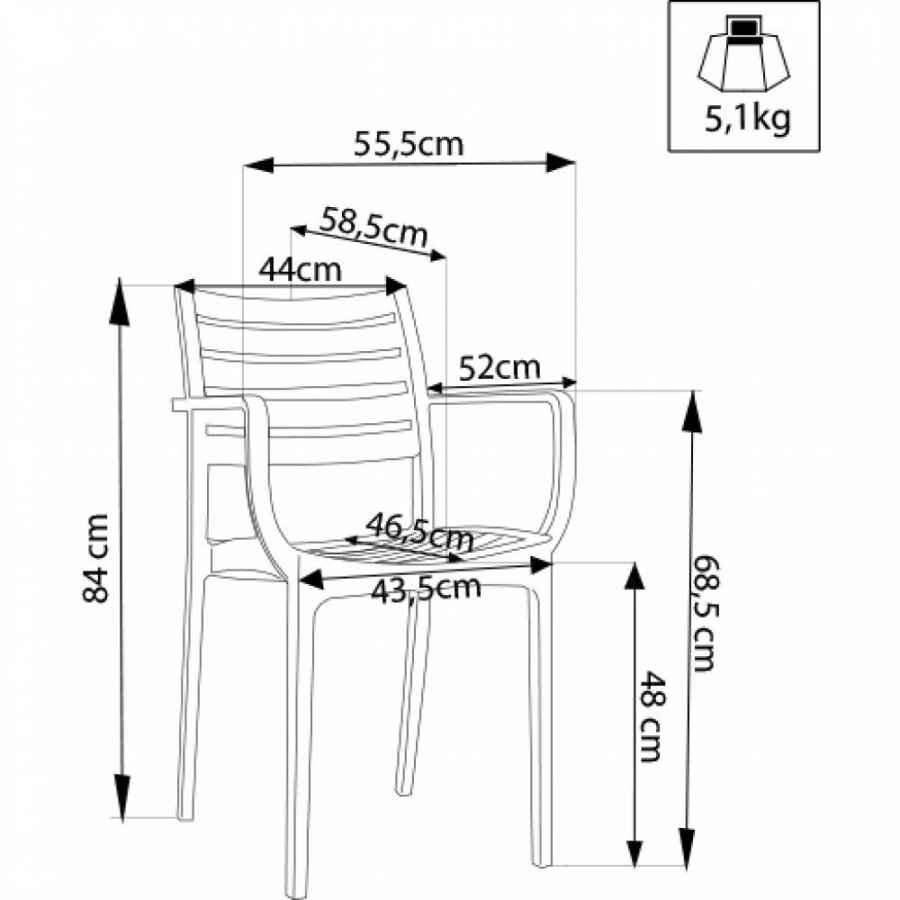 Poltrona da esterno ed interno in Polipropilene cm 58,5×55,2×84 – RONNY