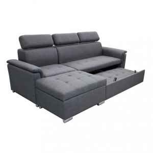 Divano Letto con penisola in Tessuto cm 234x148x84 – ALF