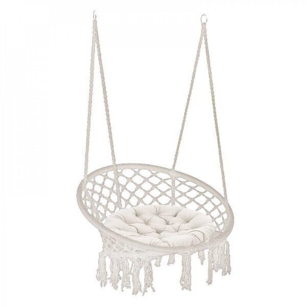 Sedia Sospesa Rotonda con cuscino in Metallo cm 80x80x120 – LORENNE