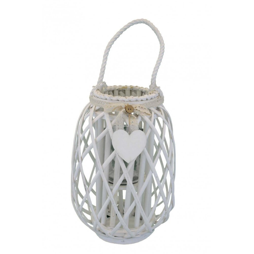 Lanterna in Vimini Rotonda in Vimini,Vetro cm 24x24x35 – BRAD