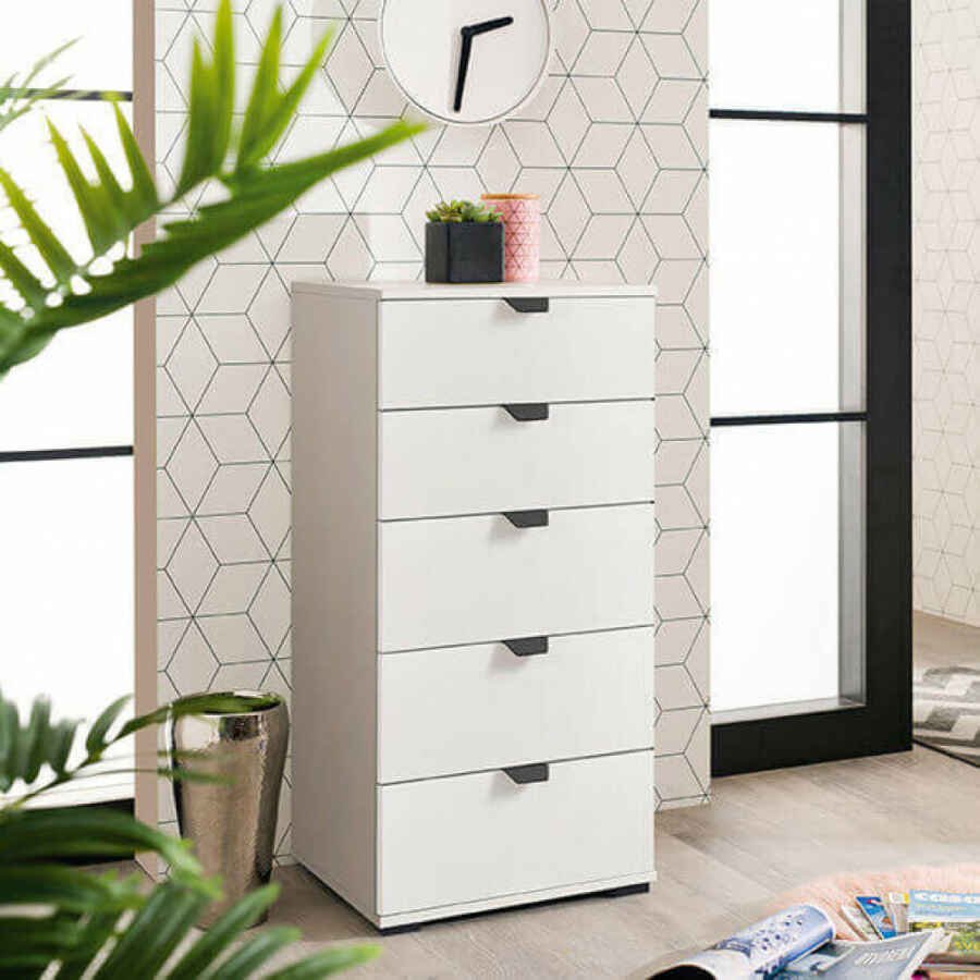 cassettiera moderna 5 cassetti cm 45 x 40 x 95 h – PLUS