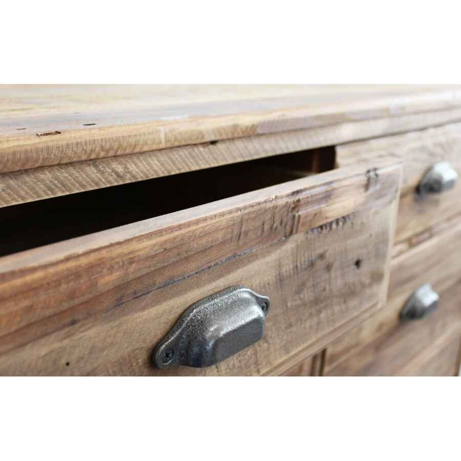 Cassettiera con 10 cassetti in Pino riciclato cm 105x48x113 – LYNDON
