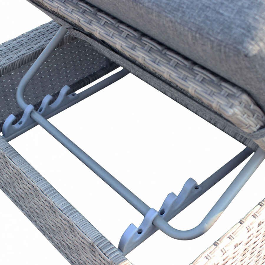 Divano da Giardino con pouf intreccio in Wicker,Alluminio cm 210x80x66 – SEFTON