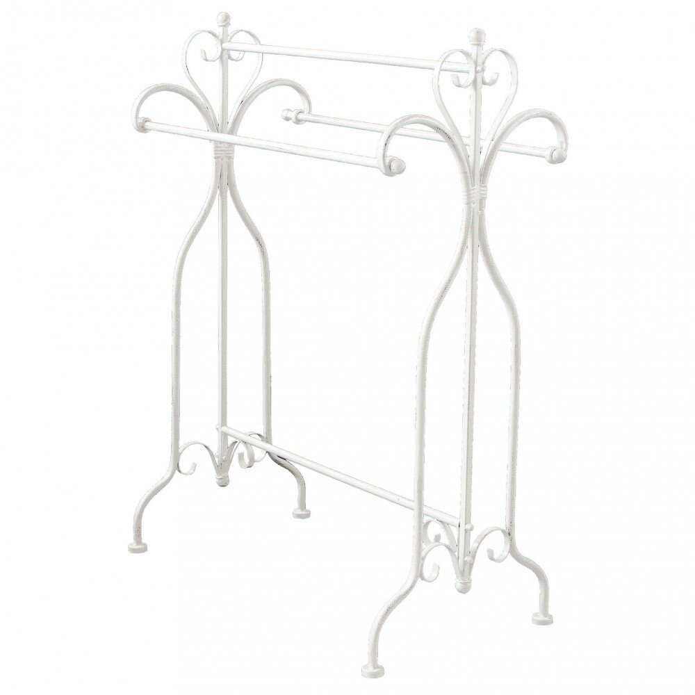 Porta asciugamani stile provenzale verniciato in Acciaio cm 68x37x90 – SEBASTIAN