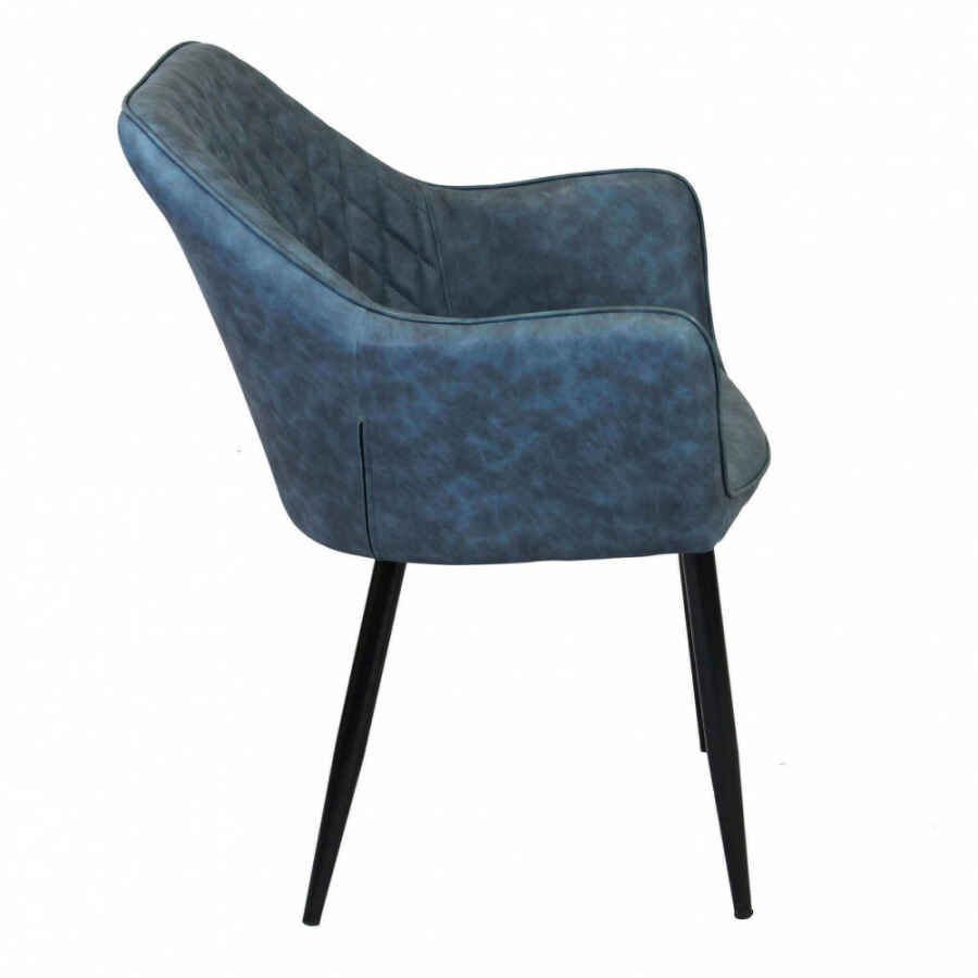 Poltrona per Sala da Pranzo in Ecopelle,Metallo cm 48x62x83 – ROBIN