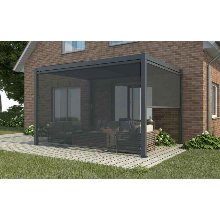 Parete laterale da 3 m per pergola in alluminio,textilene – JAMEY