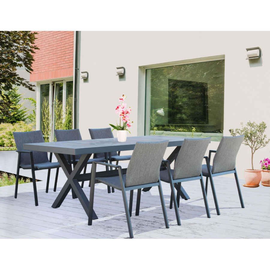 Poltrona da Giardino seduta imbottita in Alluminio,Textilene cm 56x61x84 – TOD